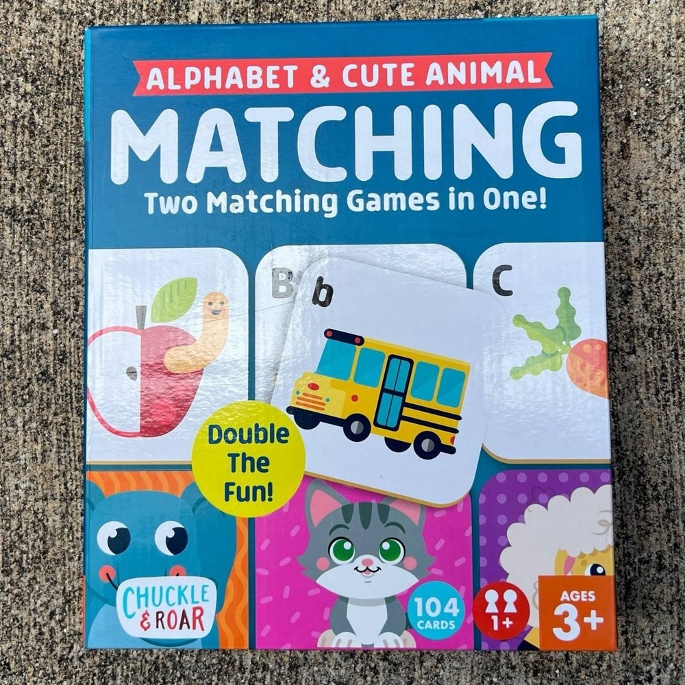 NEW Matching Game Alphabet & Cute Animal 2 Games in One Chuckle & Roar